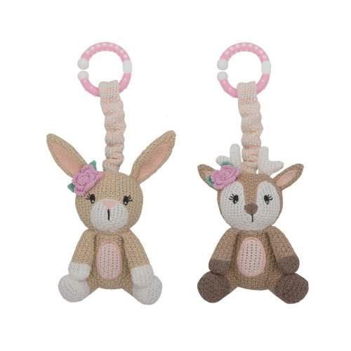 2 Pack Stroller Toys Fawn Bunny