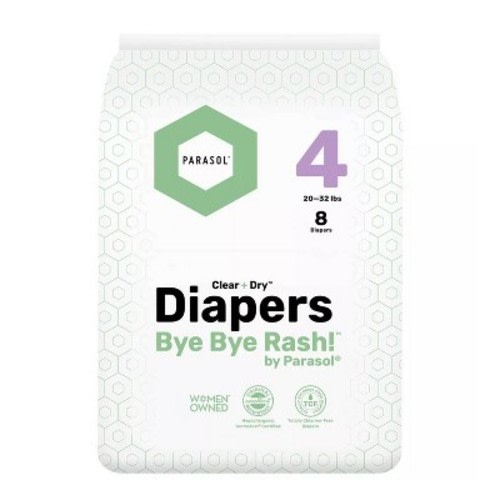 Parasol Chlorine-Free Diapers with RashShield Protection - Size 4 - 8ct
