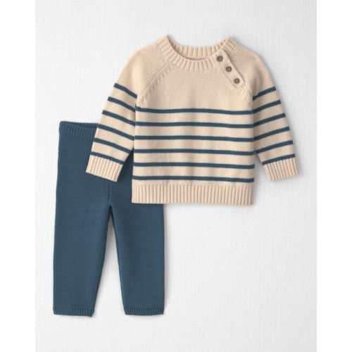 Baby 2-Piece Organic Cotton Knit Sweater & Pant Set in Stripes - Little Planet | Carter's