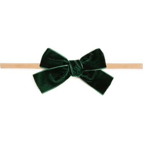Emerald Green Velvet Bow Christmas Baby Headband, Emerald Green - Sweet Wink | Maisonette