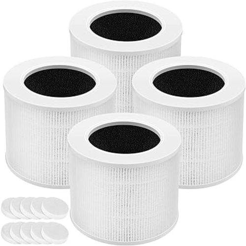 Core Mini Replacement Filter Compatible with LEVOIT Core Mini Air Purifier,Core Mini-P, Replace Part #Core Mini-RF, 4 Filter & 10 Fragrance Sponge