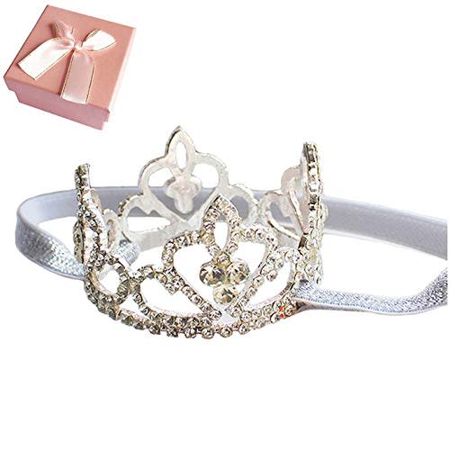 Elesa Miracle Little Girl Crown Baby Girl Infant Toddler Crystal Crown Tiara Headband Baby Photography Headband Props