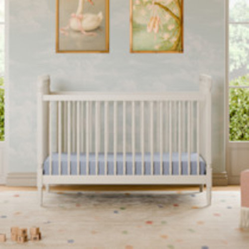 Namesake Liberty 3-in-1 Convertible Spindle Crib with Toddler Bed Conversion Kit - Warm White