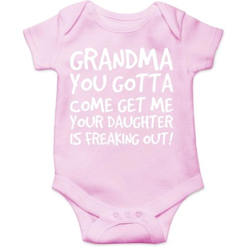AW Fashions Grandma Come Get Me. Your Daughter Is Freaking Out Baby Bodysuit Newborn Clothes Cute Outfits