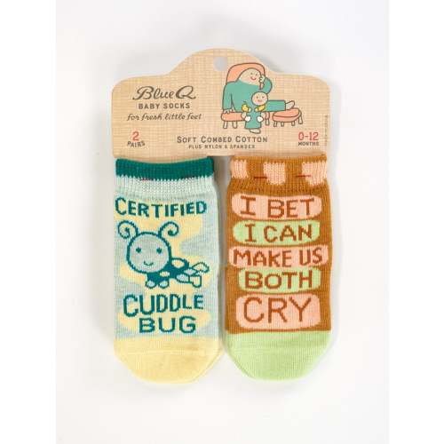 Certified Cuddle Bug/I Bet I Can Make Us Both Cry Baby Socks