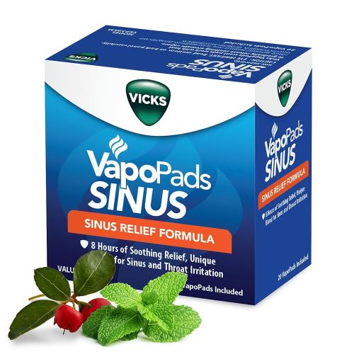 Vicks VapoPads Sinus Relief Formula - Vapor Pads Refill for Vicks Humidifiers and Steam Inhalers, Scent Pads for Sinus Congestion and Throat Irritation, 20-Pack, Box Color May Vary