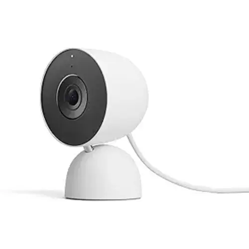 Google Nest Cam Indoor (Wired, 3rd Gen) - Security Camera with 2K Video and Gemini, Night Vision, 2-Way Audio, Works with Google Home - 2025 Model - Snow