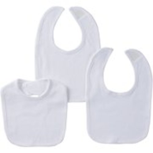 Gerber Baby Boy, Girl or Unisex Cotton Interlock Bibs, White 3-pack