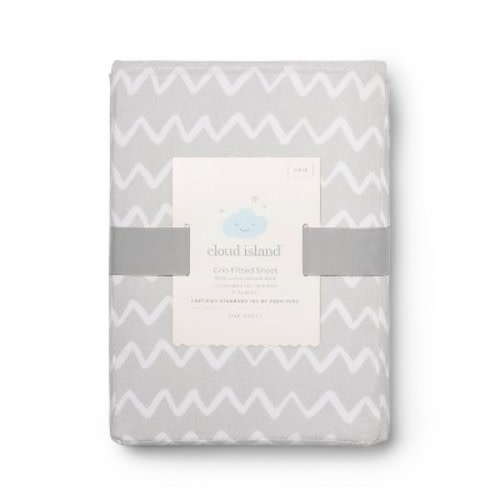 Fitted Crib Sheet Chevron - Cloud Island™ Gray/White