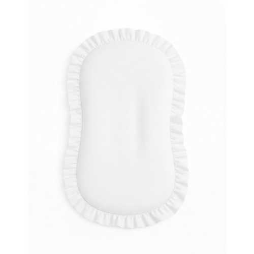 White Ruffle Lounger Cover -Neutral Soft Louger Cover - Baby Lounger Cover 100% Cotton Fabric - Washable lounger cover