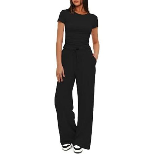 Darong Women's 2 Piece Matching Lounge Sets Short Sleeve Travel Outfits