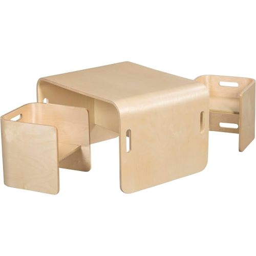 Bentwood Adaptable Table & Chairs Set, 3-Piece, Natural