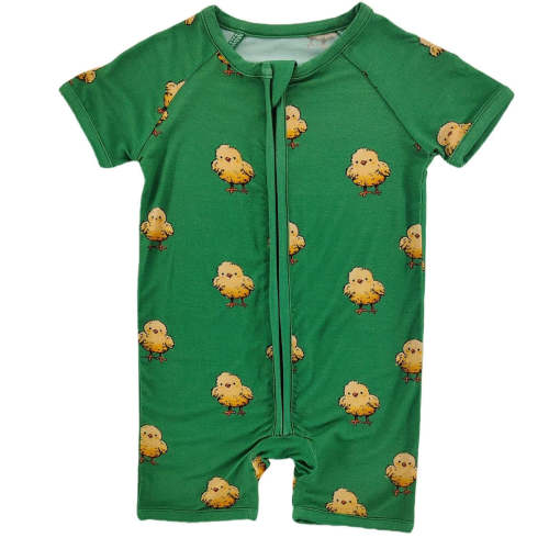 Spring Chicks Bamboo Short Romper