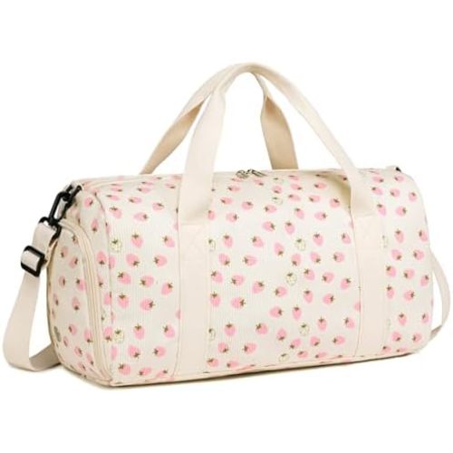 BLUBOON Duffle Bag Girls Kids Cute Gym Bag with Shoes Compartment & Wet Separation Waterproof Sports Overnight Travel Bag