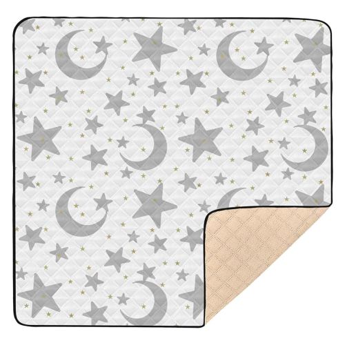 Baby Play Mat Stars Moon Pastel Grey