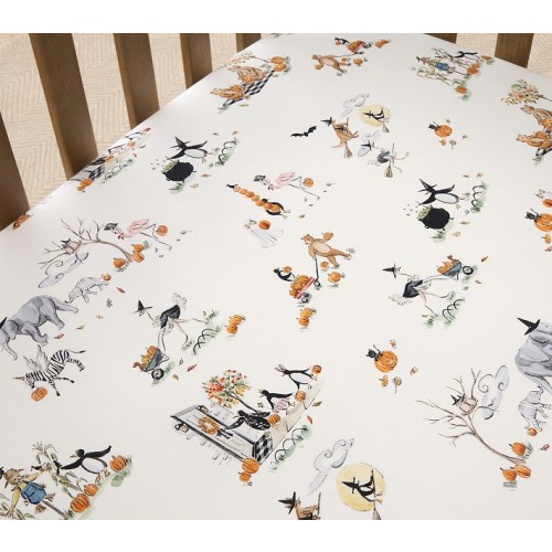 Riley Sheehey Halloween Organic Cotton Crib Fitted Sheet