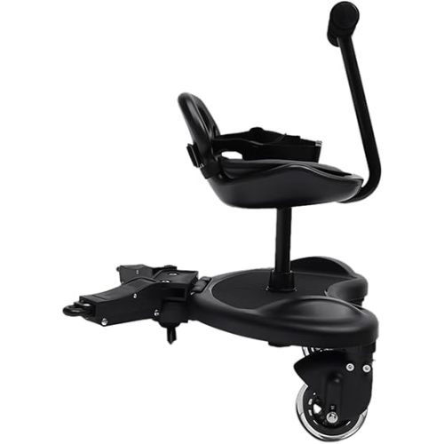 Universal Stroller Board, Child Rider Stroller Attachment, Non-Slip Stroller Standing Boar, Kid Board Buggy Wheeled Board w/Seat, Max Load 25kg for Most Brands of Strollers
