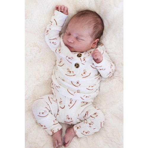 2pc Pointelle Button Top & Bottom | Rock-A-Bye