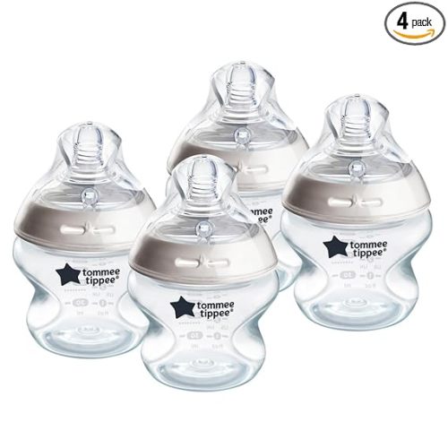 Tommee Tippee Natural Start Anti-Colic 5 oz BPA Free Baby Bottles, 0+ Months, Slow Flow Breast-Like Nipple, Self Sterilizing, Designed for Seamless Transition Between Bottle and Breast, Pack of 4