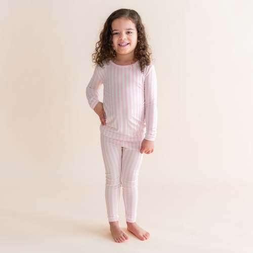 Long Sleeve Pajamas in Small Sakura Stripe