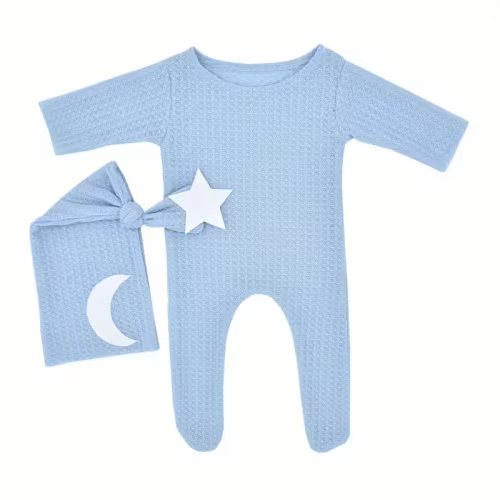 2pcs set newborn moon decoration knitted jumpsuit - Temu