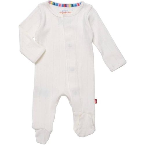 Magnetic Me 100% Organic Cotton Magnetic Baby Footie Pajamas | Super Soft Cotton Fabric | Available in PRE - 24M