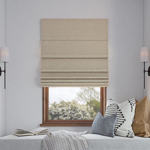 Sun Zero Pryer Textured 100% Blackout Cordless Roman Shade & Reviews | Wayfair