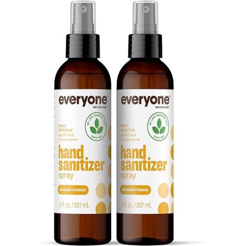 Everyone Hand Sanitizer Spray, Coconut Lemon, 8 oz 2-Pack