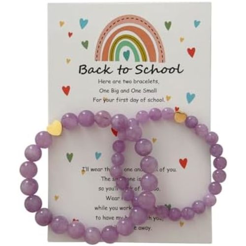 HTH Back to School Bracelets Matching Heart Mommy and Me Wish Strings Bracelet Set First Day of School Gifts