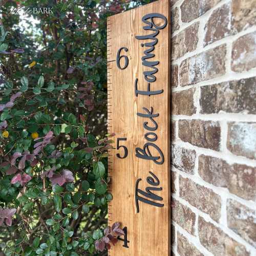 Personalized Family Growth Chart: 3D Wood Ruler, Nursery Decor, Kids Height Tracker
