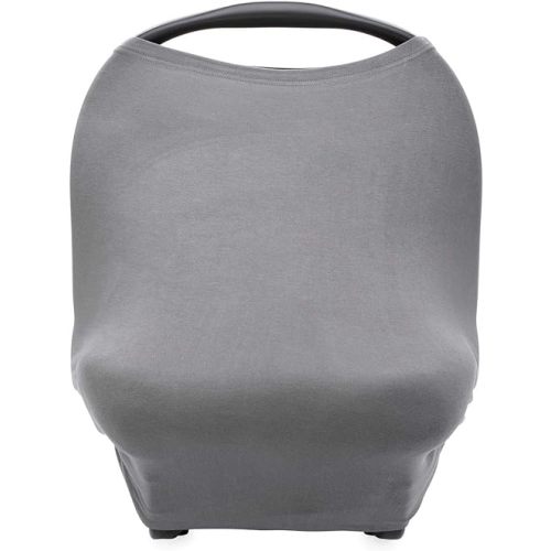 Parker Baby 4 in 1 Car Seat Cover for Girls and Boys - Stretchy Carseat Canopy, Nursing Cover, Grocery Cart Cover, High Chair Cover - Gray