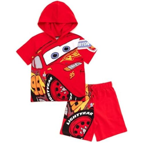 Disney Hooded T-Shirt and French Terry Shorts Outfit Set Toddler to Big Kid Sizes (2T - 10-12)