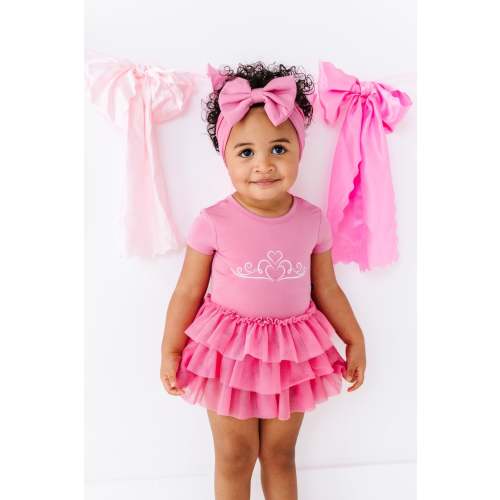 The Sleepy Sloth Bodysuit Tulle Dress - ROYAL ROSÉ - 6/12