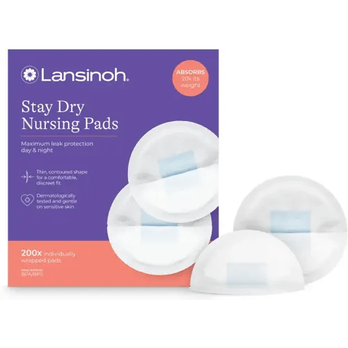 Lansinoh Stay Dry Disposable Nursing Pads, 200 Count