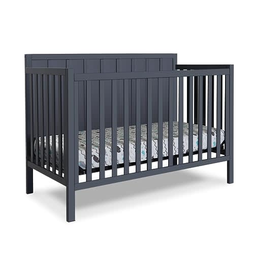 Sorelle Furniture Essex Crib Classic 4-in-1 Convertible Crib, Made of Wood, Non-Toxic Finish, Wooden Baby Bed, Toddler Bed, Child’s Daybed and Full-Size Bed, Nursery Furniture-Midnight
