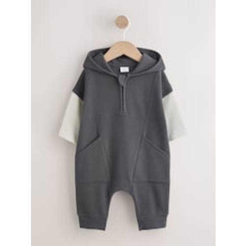 Buy Charcoal Grey Hooded Sweat Baby Romper (0mths-3yrs) from Next USA