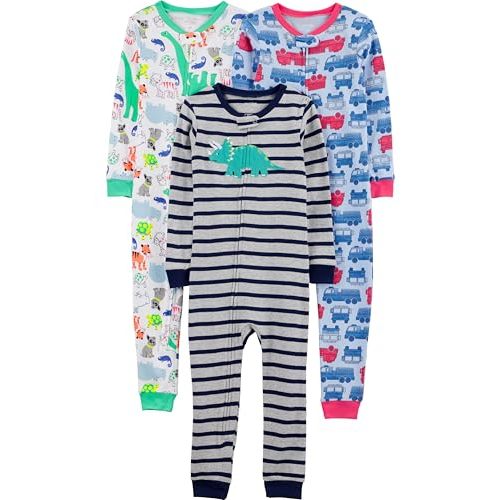 Simple Joys by Carter's baby-boys 3-pack Snug Fit Footless Cotton Pajamas