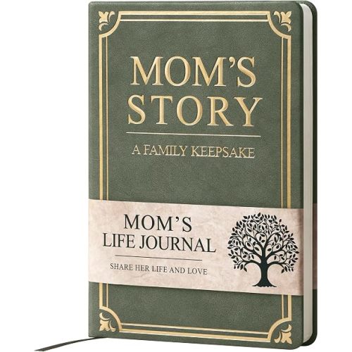 Mom's Story Leather Journal (Hardcover): Mom, I Want to Know Your Story - A Guided Journal To Share Her Memories & Love - Meaningful Moms Gifts for Birthday, Mothers Day & Christmas from Daughter Son