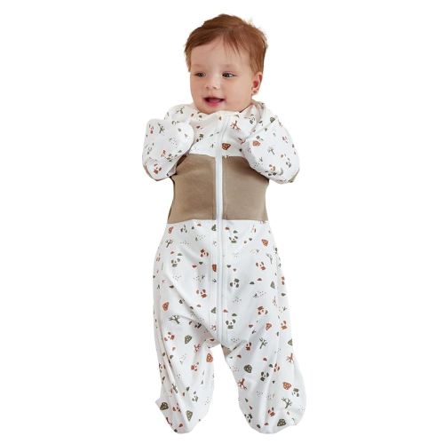 GROWNSY Transitional Swaddle Sleep Sack 6-12 Months, Starfish Design Baby Swaddle Sack, Dual-Zipper for Easy Diaper Changes, Proper Hip Development & Openable Foot Button, 19-27 lbs, Bear Forest