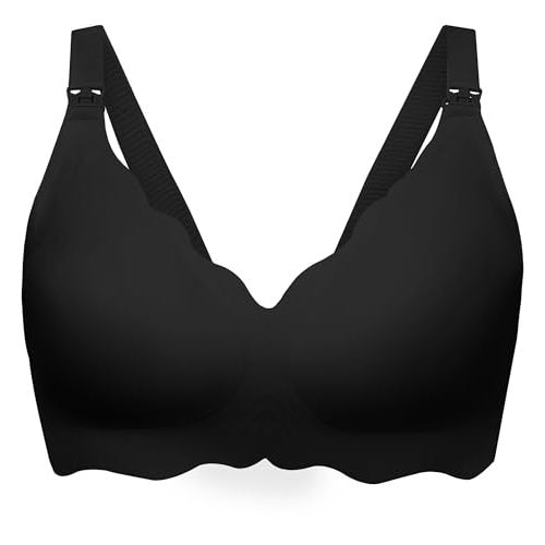 Angelhood Nursing Bras for Breastfeeding Ultra Comfort Seamless Maternity Bra Wireless Pregnancy Bralette with Bra Extender