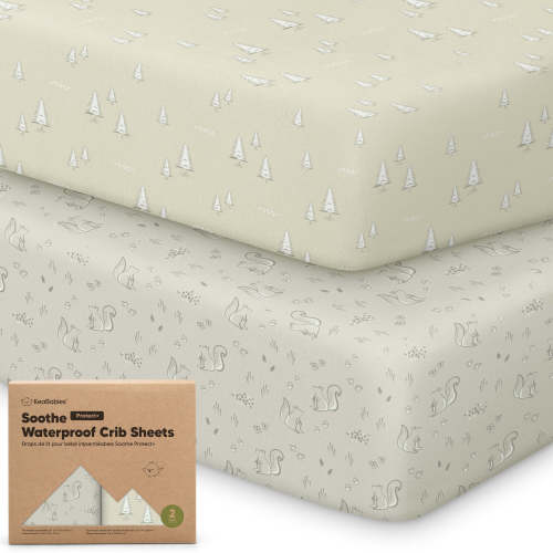 2-Pack Soothe [Protect+] Waterproof Crib Sheets