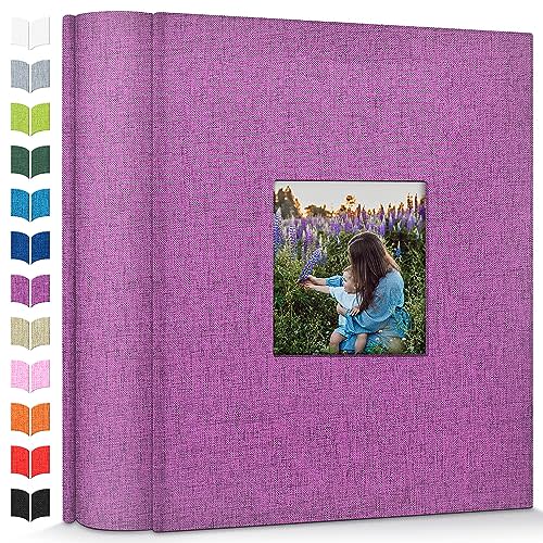 Artfeel Photo Album 4x6 with 1000 Pockets,Slip-in Picture Albums,Linen Cover Memory Book with Front Window,White Page Vertical Photo Book for Wedding,Family,Anniversare,Baby,Vacation