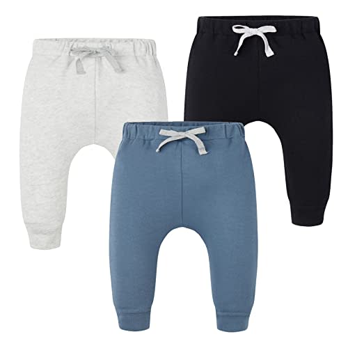 AIUI-HARNSBORN Baby 3 Pack Flexy Pants and Leggings, Infant Boys Girls Tapered Ankle Jogger Pants