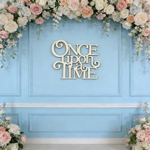 Once Upon a Time Wooden Sign, Reading Corner Sign, Nursery Wall Decor for Kids Bedroom Bookshelf Home Decor Birthday DIY Decoration Baby Gift