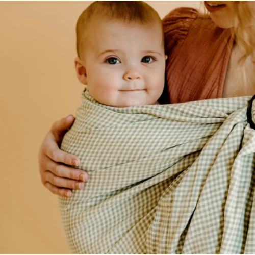 Radical Ring Sling - Light Green and White Gingham Baby Carrier