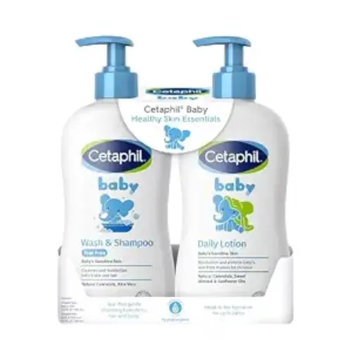 Cetaphil Baby Wash & Shampoo + Lotion, Sensitive Skin, 13.5oz, 2ct