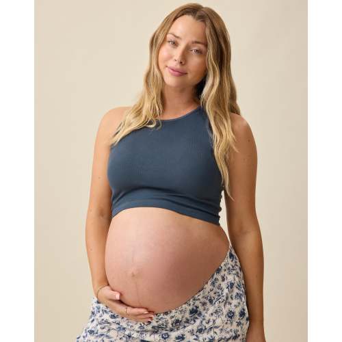 Sublime® Bamboo Maternity & Nursing Longline Bra Top | Midnight Blue - Kindred Bravely