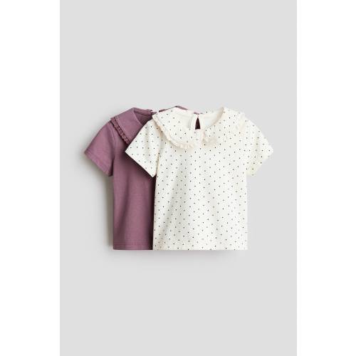 2-PACK COTTON TOPS WITH COLLAR
