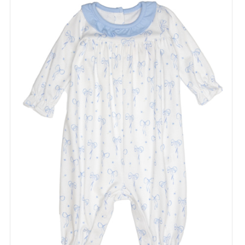 James and Lottie Lila Long Bubble Blue Bows Knit - Spoiled Sweet Bout - Spoiled Sweet Boutique