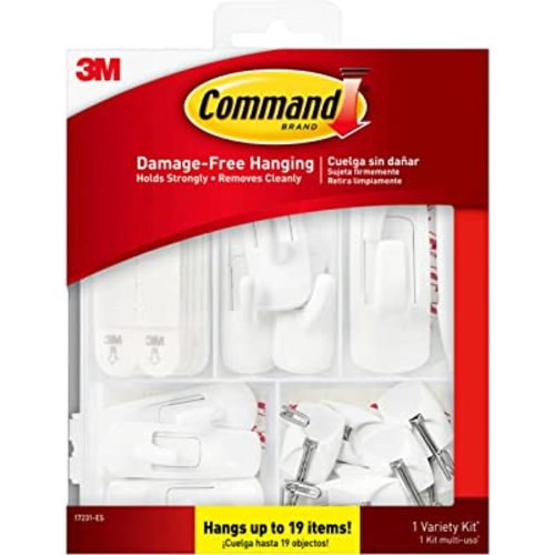 Command Variety Pack, Picture Hanging Strips, Wire Hooks and Utility Hooks, Damage Free Hanging Variety Pack for Up to 19 Items, 1 Kit